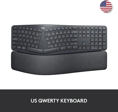 Miniatura 2 de Logitech Ergo K860 - Teclado ergonómico inalámbrico con reposamuñecas, diseño de teclado dividido para Windows/Mac, Bluetooth o conectividad USB