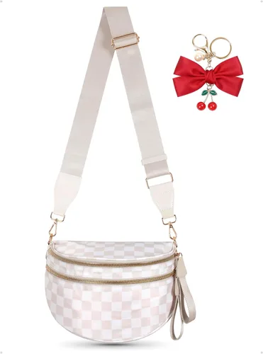 Miniatura 22 de Bum Bag Crossbody Bag para mujer Amplias bolsas Riñoneras cruzadas de nailon Monedero con cinturón para viajar y correr, regalos de moda
