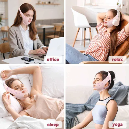 Miniatura 7 de Correa de elevación facial en V, correa de barbilla para dormir, reductor de barbilla doble para mujeres, eliminador de escultor de línea