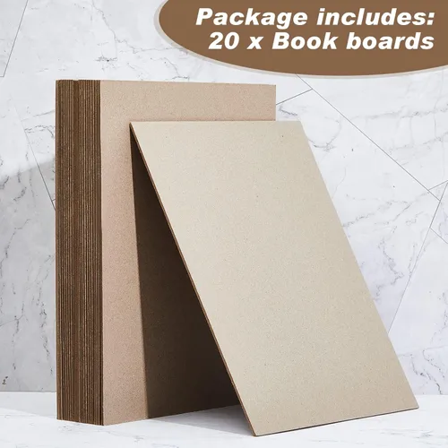 Miniatura 3 de 20 Piezas Tablero para Libros, Tablero de Encuadernadores Cartón Prensado Tablero para Libros de Diseño Kraft Láminas de Cartón Prensado de Servicio