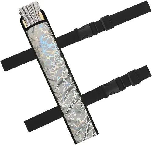 Miniatura 3 de Ventilador de mano plegable de bambú holográfico con funda para hombresmujeres, ventilador de mano para EDM, festival de música, club, extraño