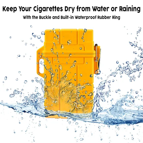 Miniatura 2 de Skywin Estuche impermeable para cigarrillos con encendedor, soporte hermético para cigarrillos con encendedor recargable, funda protectora, ideal