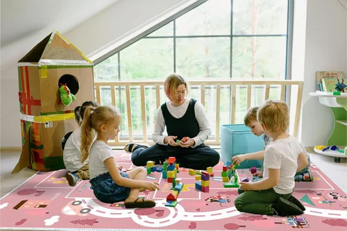 Miniatura 2 de Hopscotch - Alfombras para niños, alfombra para dormitorio, sala de juegos, autos de juguete para niños, alfombra de guardería para niños pequeños