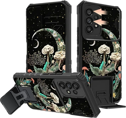 Miniatura 70 de Rossy Funda para Samsung Galaxy S22 Ultra para Samsung S22 Ultra con cubierta deslizante para cámara con función atril, funda híbrida de doble capa