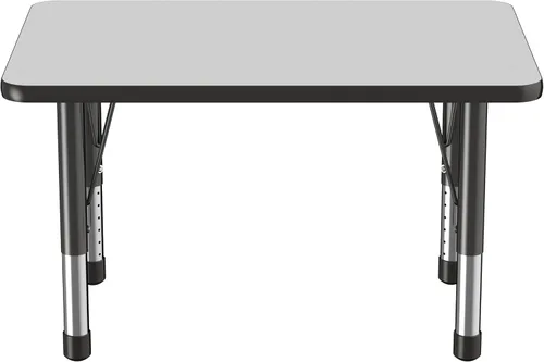 Miniatura 8 de FDP - Mesa rectangular para actividades escolares y aulas (24 x 36 pulgadas), patas gruesas para niños pequeños, altura ajustable de 15 a 24
