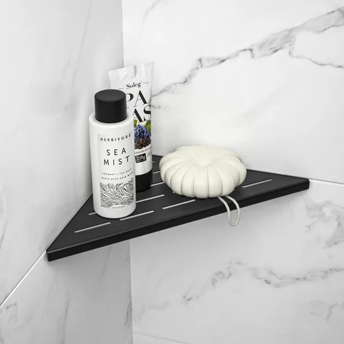 Miniatura 11 de Estante de Esquina para Ducha de 10" Acero Inoxidable 304 Cepillado Diseño de Ranura Estante de Esquina Empotrado para Baño que se Instala