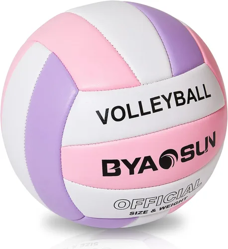 Miniatura 8 de Soft Official Volleyball for Indoor Outdoor Beach, Size 5 Training Volleyball for Beginner Teenager Adult Rosado/Púrpura