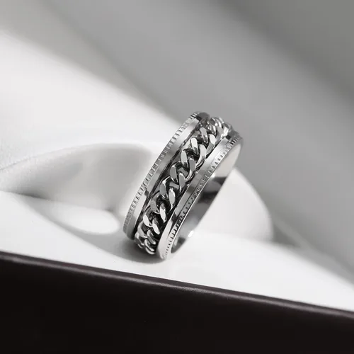 Miniatura 5 de KOHOTA Anillos para ansiedad de acero inoxidable para mujeres y hombres, anillos de ansiedad, anillos giratorios para la ansiedad, alivio