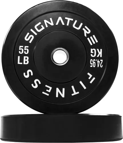Miniatura 13 de Fitvids Juego de discos de peso olímpicos de goma de 2 pulgadas, juego de discos de parachoques con barra para entrenamiento de fuerza, 180-390
