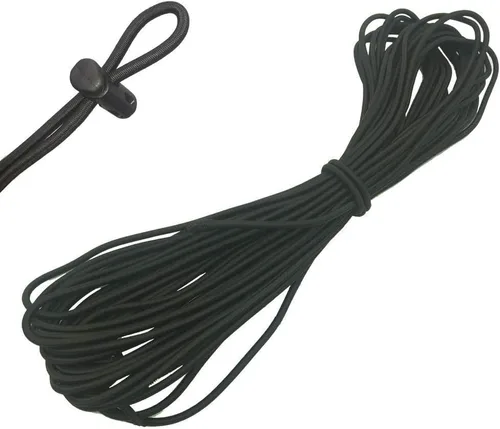 Miniatura 2 de Cordón elástico redondo elástico negro pesado de 1/8 pulgadas (0.118 in) (corte de 10 yardas)