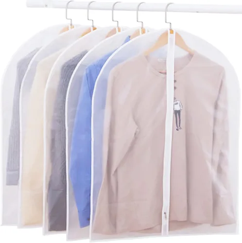 Miniatura 8 de LeLehome Juego de 5 bolsas transparentes para ropa, 24 x 32 pulgadas, a prueba de polvo, lavables, transparentes, para trajes de viaje, organizador