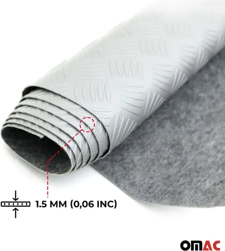 Miniatura 4 de OMAC Revestimiento de goma para caja de camioneta, alfombrilla para maletero y piso de aluminio con aspecto a cuadros gris 40 x 79 pulgadas