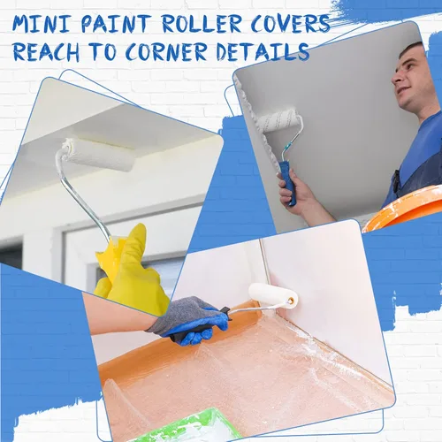 Miniatura 5 de Nuogo 120 piezas de rodillo de pintura de espuma de 4 pulgadas, mini rodillo de espuma de alta densidad, herramienta de bordeadora de pintura