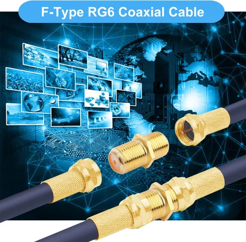 Miniatura 2 de Conector de cable coaxial Tipo F RG6 Adaptador de extensión de cable (paquete de 10)