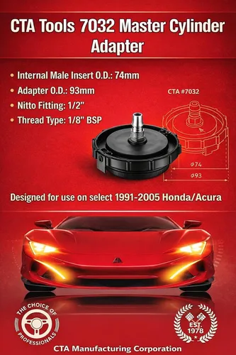 Miniatura 3 de CTA Tools Adaptador de cilindro maestro 7032 – Inserto macho interno de 2.913 in, diámetro exterior de 3.661 in, accesorio Nitto de 1/2 pulgada