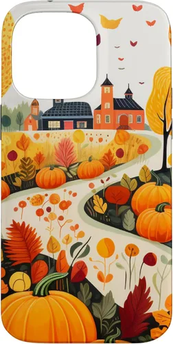 Miniatura 20 de iPhone 12 mini hojas otoño calabaza patrón otoño color hojas caso