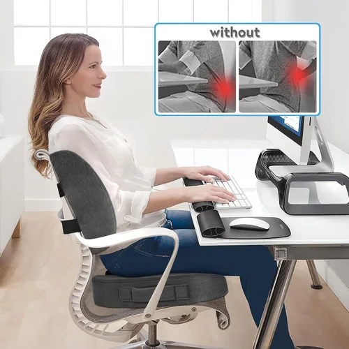 Miniatura 4 de CloudBliss Cojín de asiento, cojín para silla de oficina, cojín de asiento de automóvil, almohada de apoyo lumbar para silla de oficina, almohada