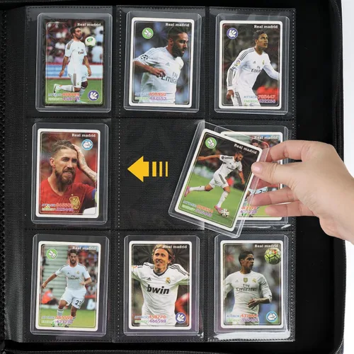 Miniatura 4 de Carpeta Toploader rígida, fundas rígidas con 9 bolsillos para 288 tarjetas. Carpeta de tarjetas con fundas para rígidas "3 × 4", tarjetero (negro)