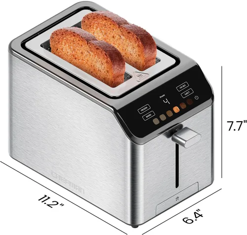 Miniatura 7 de Chefman Smart Touch - Tostadora digital de 2 rebanadas, 6 configuraciones de tostado, controles de pantalla táctil, ranuras extra anchas para panes