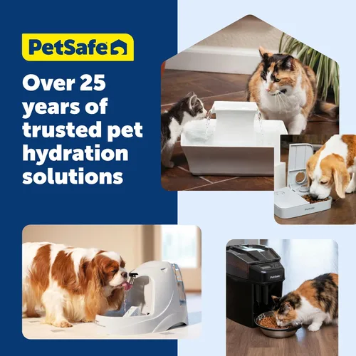 Miniatura 9 de PetSafe Seaside - Fuente de acero inoxidable para gatos y perros, filtros de agua adicionales y 1 bomba incluida, la torre crea un flujo relajante