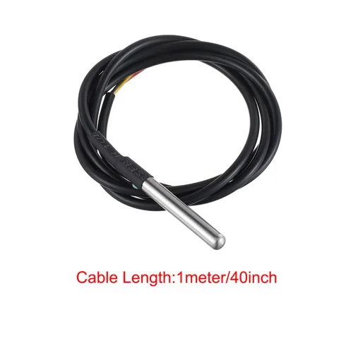 Miniatura 2 de BOJACK DS18B20 1M Sensor de temperatura Sonda de temperatura de acero inoxidable Paquete impermeable (paquete de 2)
