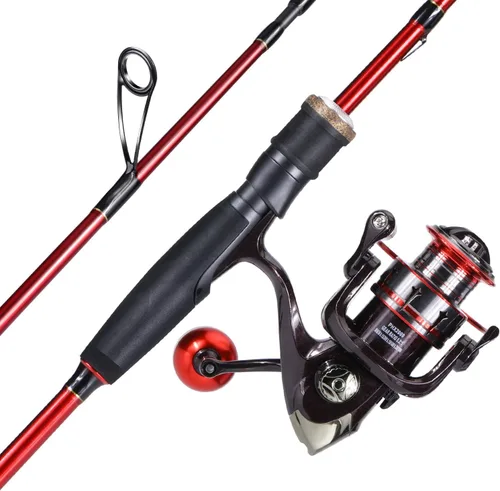 Miniatura 9 de Sougayilang Combo de caña de pescar y carrete, caña de pescar mediana con carrete giratorio, combo de baitcaster, mango de superpolímero A: Azul