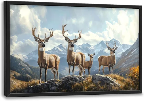 Miniatura 81 de Cuadros Grandes Enmarcados Arte de Pared para Sala de Estar, Lobos del Bosque Decoración de Pared de Gran Tamaño Lobo Animal Impresión en Lienzo