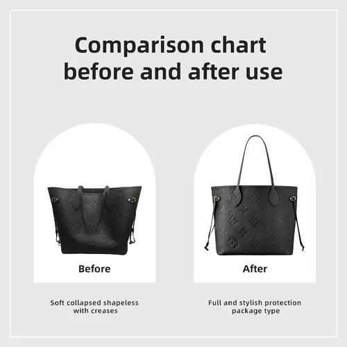 Miniatura 4 de DGAZ Organizador de bolso para bolsas LV Neverfull MiniPMMMGM, organizador de bolsas de seda, bolso de lujo y moldeador de bolsas (GM, negro)