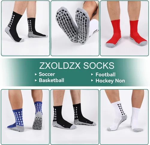 Miniatura 5 de 246 Pairs Men's Soccer Socks Grip Pads Non Slip Football Baseball Soccer Socks for Men Women
