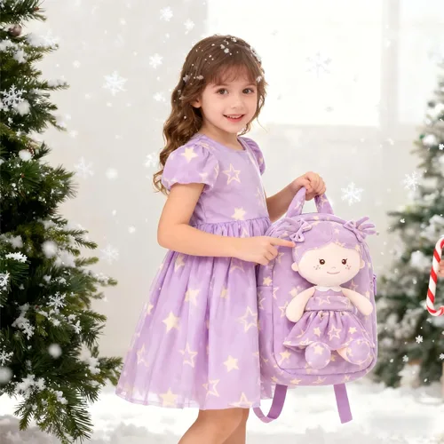 Miniatura 29 de Onetoo Mochila para niños pequeños, regalos de regreso a clases, mochilas para niñas y niños con muñecas de bebé ligeras y suaves en vestido