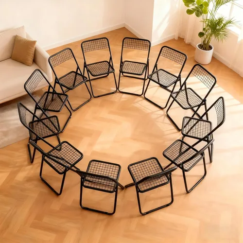 Miniatura 14 de JPBSTO Paquete de 6 sillas plegables, color negro, una sola pieza, diseño plegable que ahorra espacio