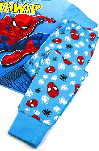 Miniatura 5 de Marvel Spider-Man Pyjamas Comic Kids Boys Blue Long PJ Nightwear