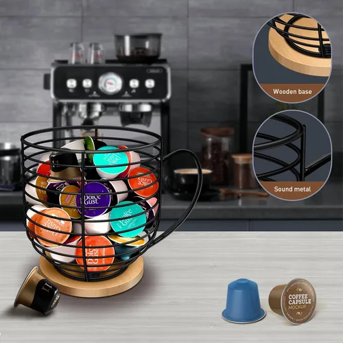 Miniatura 5 de BYTEAIDREX Soportes para cápsulas de café para mostrador - Soportes para cápsulas K para mostrador - Organizador de almacenamiento de cápsulas