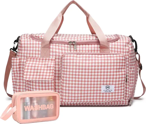 Miniatura 25 de Pequeña bolsa de gimnasio para mujer, bolsa de viaje con compartimento para zapatos