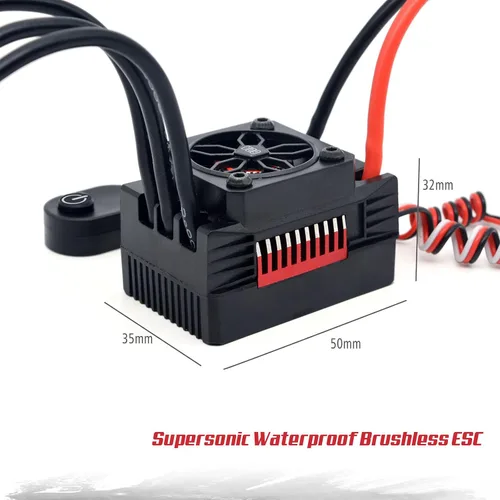 Miniatura 6 de Surpass Hobby RC Motor sin escobillas, Rocket V2 Supersónico 3660 3200KV 4 polos sin escobillas Motor Set con 60A ESC para 1/10 RC Car Upgrade Parts