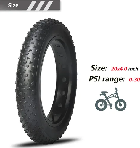 Miniatura 7 de 20x4.0/26x4.0 pulgadas Fat Bike Tire 60TPI para Bicicleta Eléctrica Fat Bicicleta Neumático 4.0 pulgadas Mountain Bike Tire