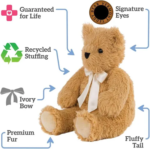 Miniatura 6 de Oso de Peluche de Vermont de 20 Pulgadas - Oso de Peluche Marrón Suave - Coleccionable Oso de Peluche Esponjoso y Abrazable para Niños y Adultos