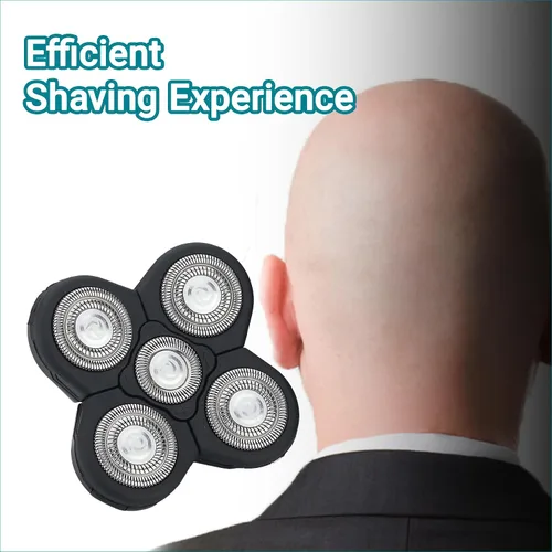 Miniatura 6 de Cabezal de repuesto 5D para hombre de 5 cuchillas, flotante, alternativa, lavable, cabezal de afeitado eléctrico (negro, 2 unidades)