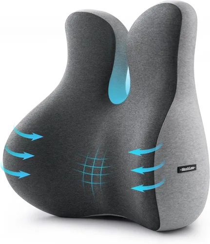 Max&Love Almohada de apoyo lumbar, diseño de almohada de espuma viscoelástica, almohada ergonómica para silla de oficina, asiento de automóvil,