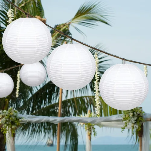 Miniatura 6 de Retisee 8 linternas de papel blancas gigantes de 30 pulgadas, grandes linternas de papel chinas, japonesas, decoración para el hogar, boda, fiesta