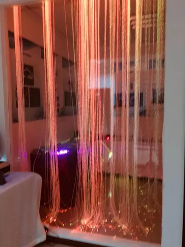 Miniatura 7 de AKEPO Kit de luces de cortina de fibra óptica RGBW de 16 W, luz de cortina de cascada para decoración sensorial de habitaciones con cables de fibra