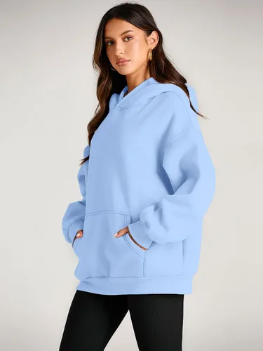 Miniatura 3 de EFAN - Sudadera con capucha para mujer - Sudadera de vellón sobredimensionada con mangas largas para otoño e invierno, ropa de moda inspirada