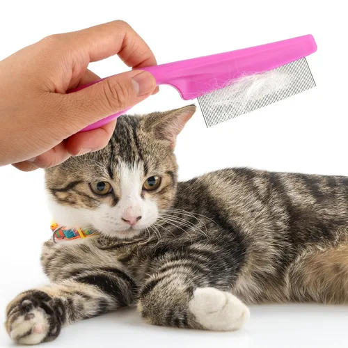 Miniatura 2 de TIESOME Peine para el pelo de mascotas, eliminación de manchas de desgarro, paquete de 2 peines multifuncionales para mascotas 2 en 1, peine de aseo