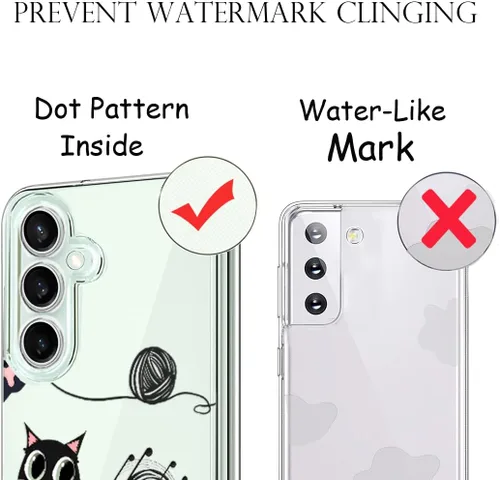 Miniatura 9 de Unov Funda transparente compatible con Galaxy S23 FE con diseño de TPU suave, absorción de golpes, diseño delgado en relieve, cubierta trasera Gato