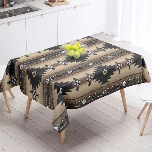 Miniatura 55 de Mantel azteca suroeste, diseño étnico tribal geométrico, estilo vintage, bohemio, elegante, lavable, para comedor, cocina, granja, fiesta