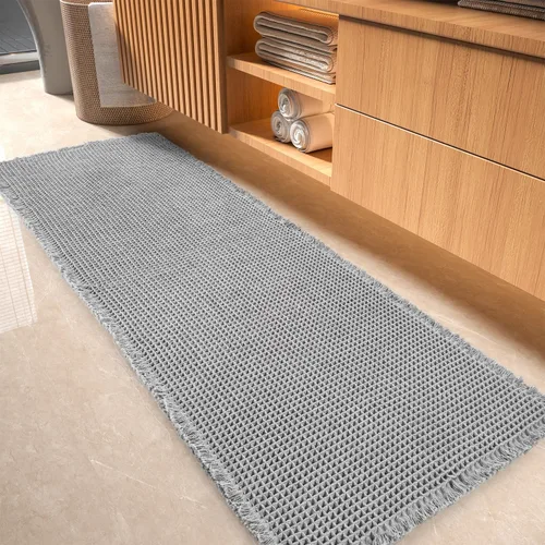 Miniatura 29 de tchdio Tapete de baño con borlas, súper absorbente, antideslizante, ultrasuave, lavable a máquina, con borlas, para el suelo del baño, junto a