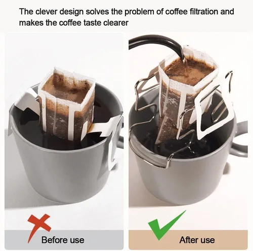 Miniatura 5 de Soporte de filtro de café, filtros de té reutilizables portátiles para exteriores, cestas de goteo, filtro de goteo, bolsa de papel de filtro