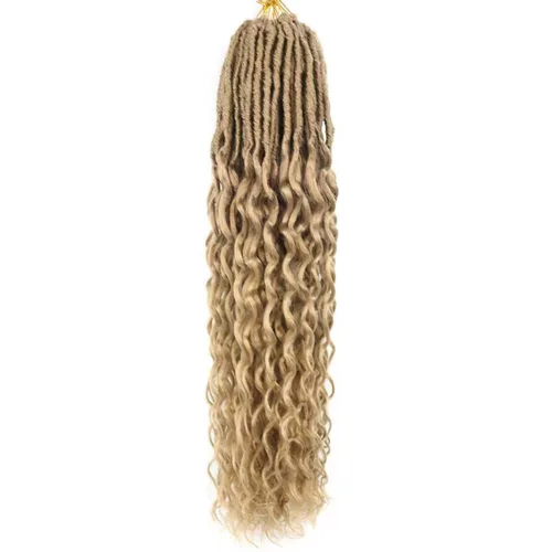 Miniatura 8 de Cabello de ganchillo para mujeres negras Goddess Locs de 14 pulgadas 8 paquetes 613 Locs falsos suaves preenganchados trenzas de ganchillo cabello