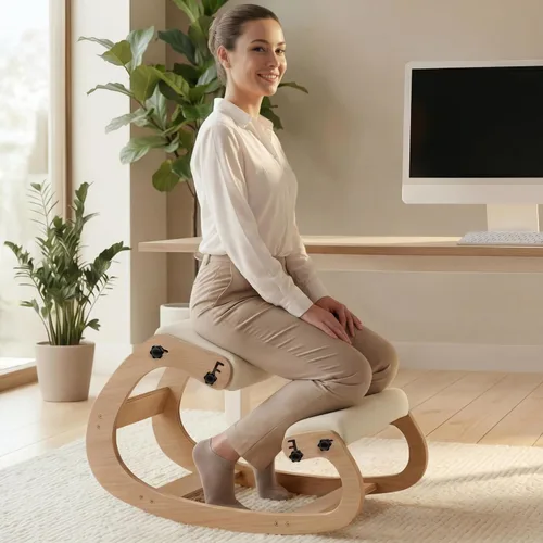 NYPOT Silla ergonómica de rodillas con asientos ajustables - Silla de rodillas para corrección de postura y taburete oscilante para escritorio -