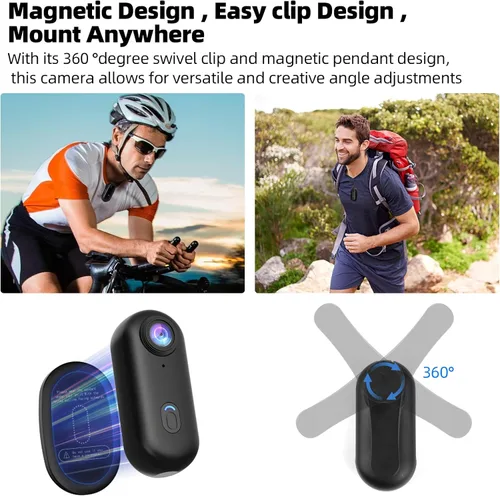 Miniatura 3 de Cámara Corporal Mini 4K, Cámara de Cuerpo Portátil Thumb POV, Cámara de Acción Deportiva de Manos Libres Impermeable, Cámara Deportiva Portátil